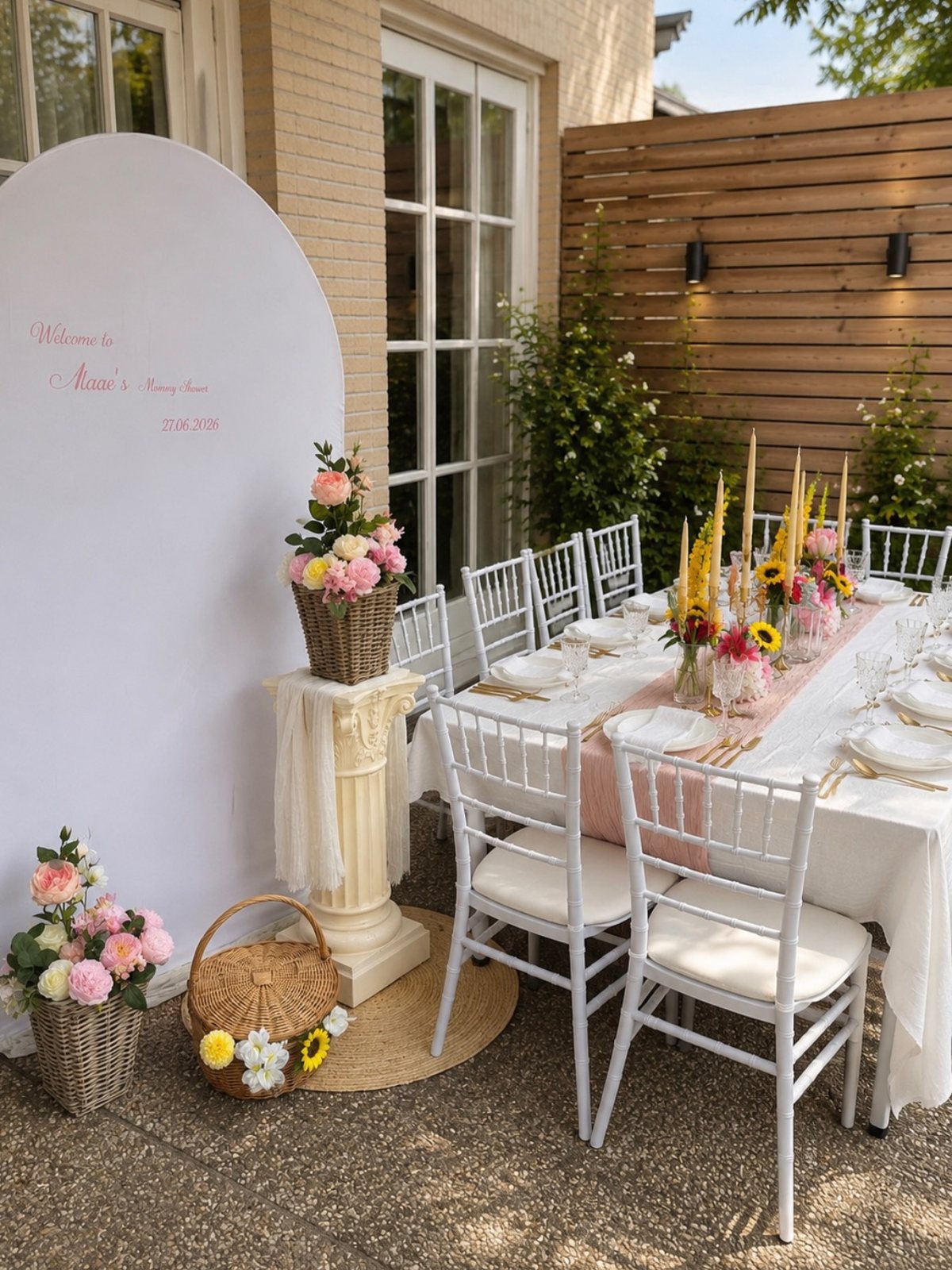 Backdrop voor een mommy shower
